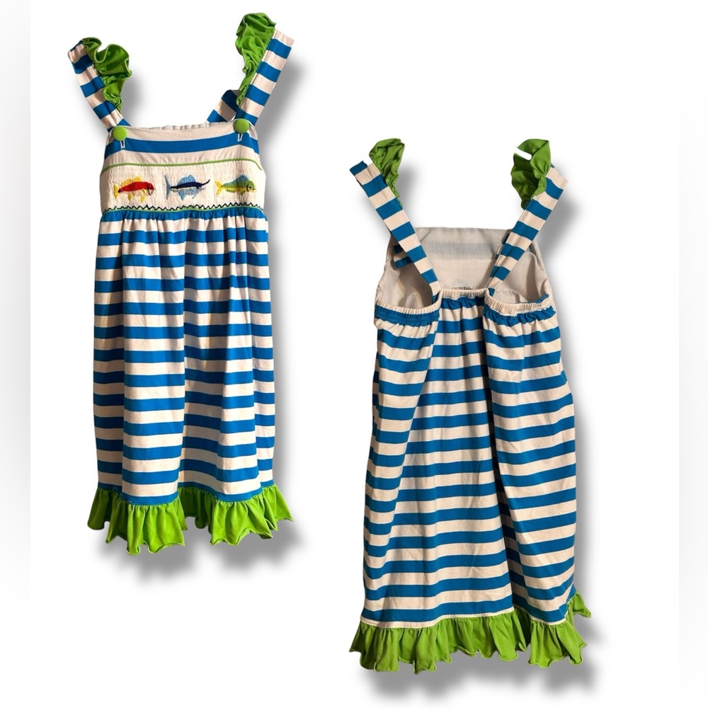 Deep sea fish smocked dress